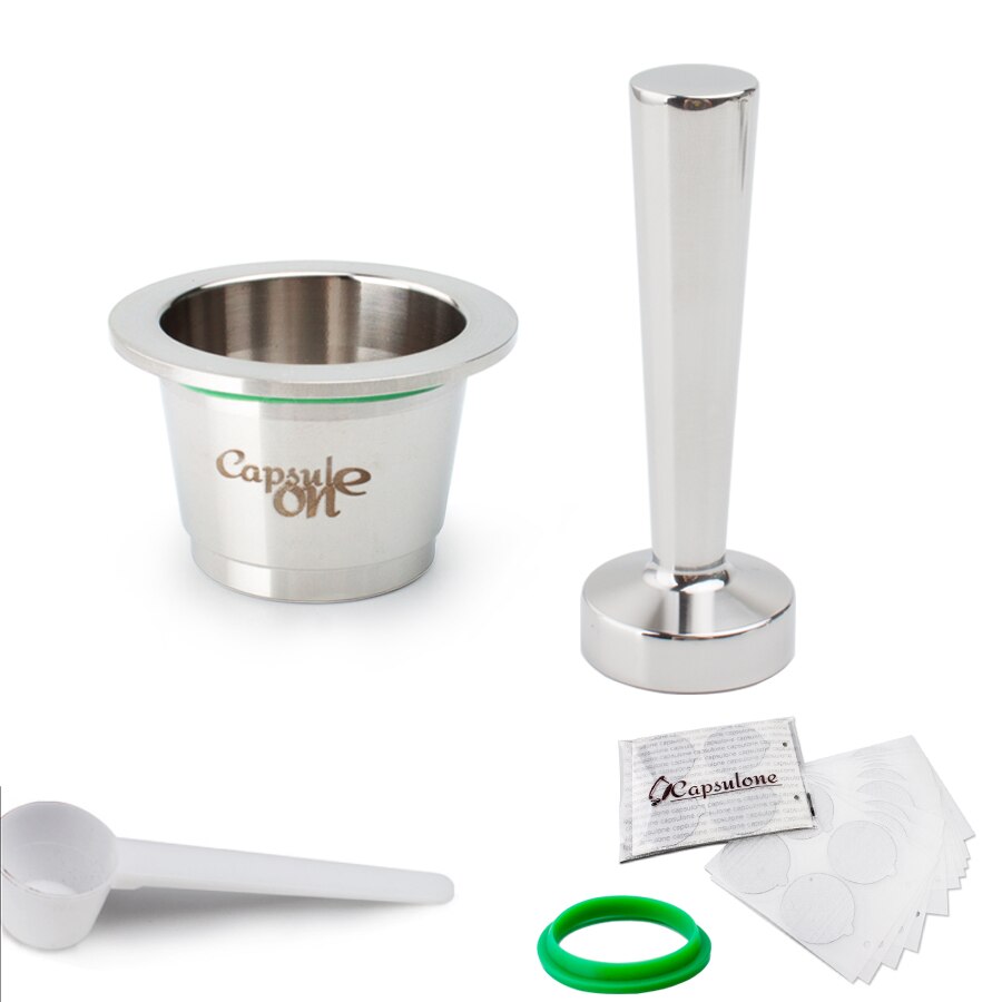 Capsulone xiaomi resuable kapsel pod passer til nespresso genopfyldelig kaffe kapsel passer til u / u mælk / scishare / essenza -c100: 1 kop 100 folier 1 sabotage