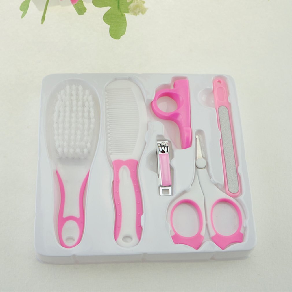 Maternal And Child Supplies Manicure Care Set Infant Baby Nail Scissors Comb Brush Nail Clipper 6 Piece Set