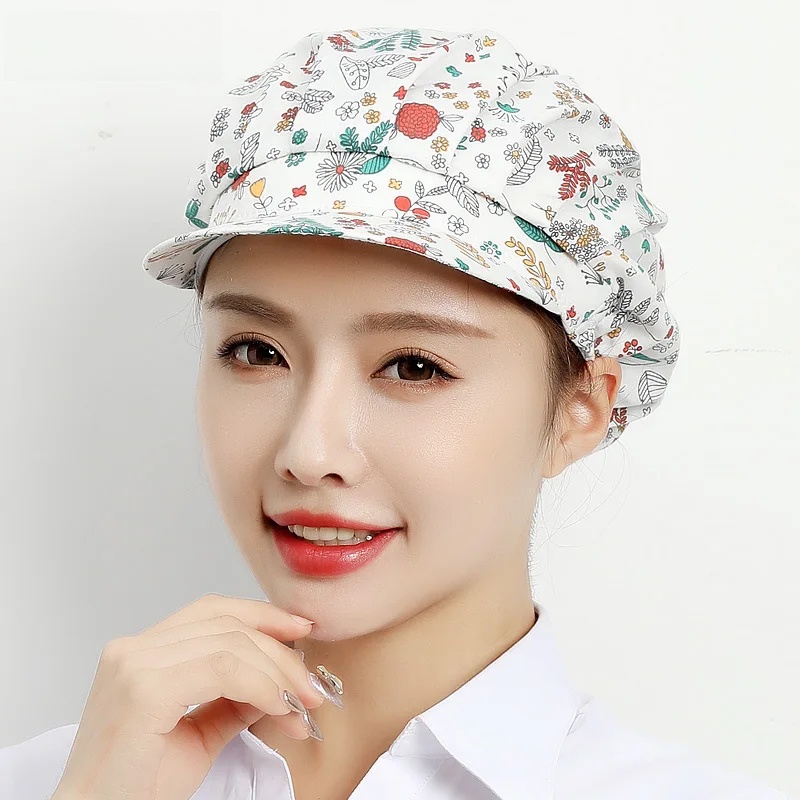 Damen-Kochmütze für sterben Küche, ölbeständig, rauchfrei, zum Kochen, kochendes Öl, spritzwassergeschützt, Heimarbeitskappe, Fabrik-Staubschutz: Silber