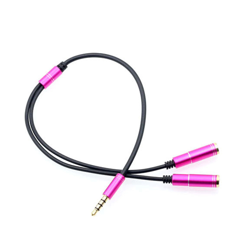 Nuovo! Cavo sdoppiatore per cuffie Cavo prolunga sdoppiatore Jack Audio da 3,5 mm Cavo adattatore AUX da 3,5 mm maschio a 2 porte 3,5 mm femmina: Rosso