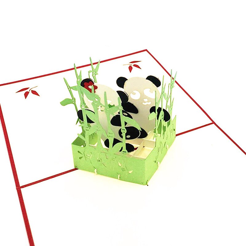1 stücke Handgemachte 3D Pop hoch Karte Panda Papier Gruß Kirigami Karte Glücklich Geburtstag Einladung Karte Postkarten freundlicher das Erntedankfest