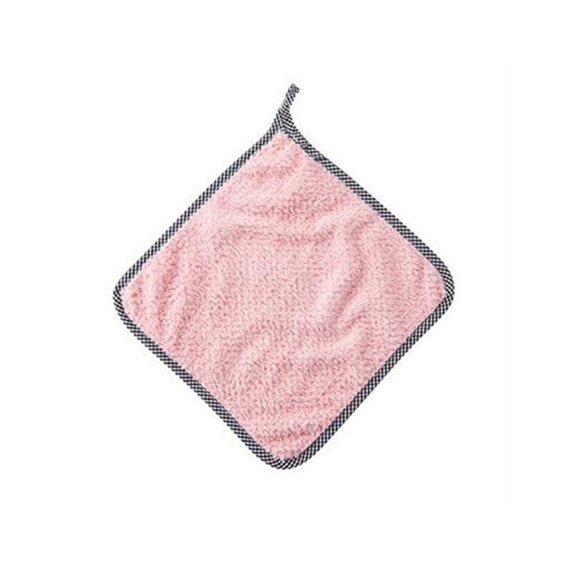 25*25cm strofinaccio da cucina straccio super assorbente asciugamano in microfibra strofinacci lavare piatti stracci forniture per la pulizia della casa: rosa