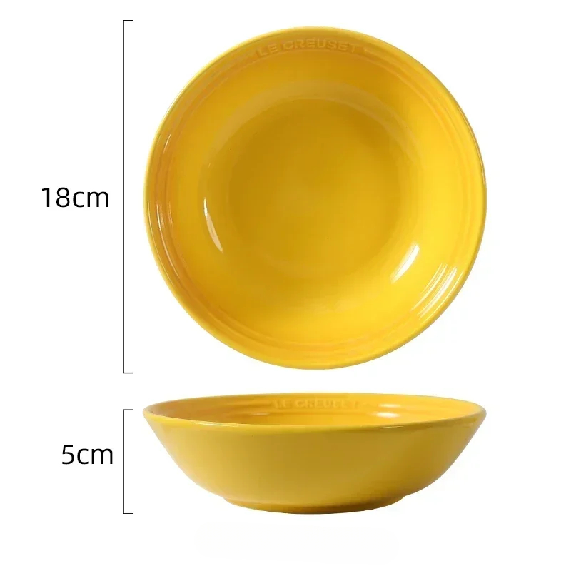 Cuenco de sopa de porcelana de 7 pulgadas, 1 paquete, plato de cerámica para cena, postre, ensalada, plato de comida, bandeja para servir en la cocina, vajilla profunda colorida