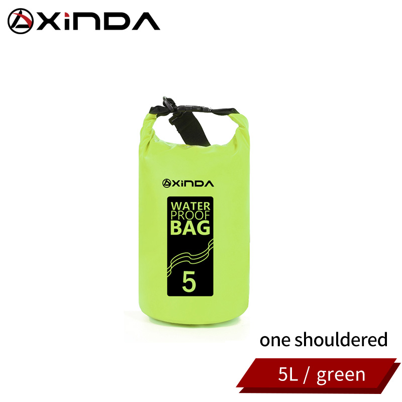 Bolsas secas impermeables para exteriores de 5/10l, bolsas secas portátiles para Rafting y buceo, bolsas de PVC para natación y Trekking de Río: Green5L(one strap)