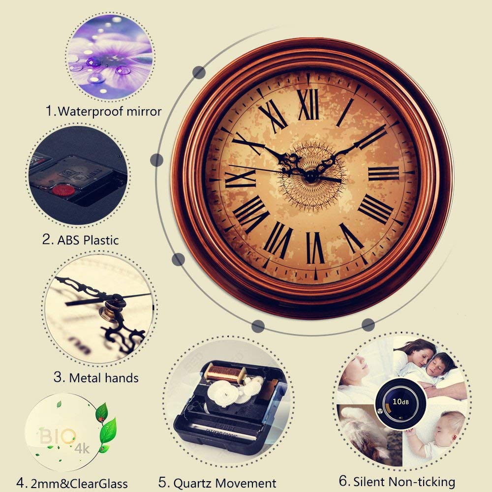 12 inch Stille Non Tikkende Ronde Wandklok Decora Grandado 12-inch-stille-non-tikkende-ronde-wandklok-decora-grandado