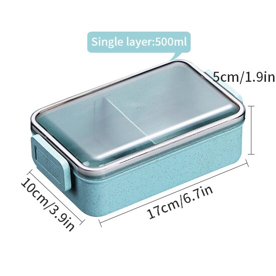 Caja de almuerzo de paja de trigo Bento cajas de microondas vajilla de almacenamiento de alimentos caja de alimentos: A1