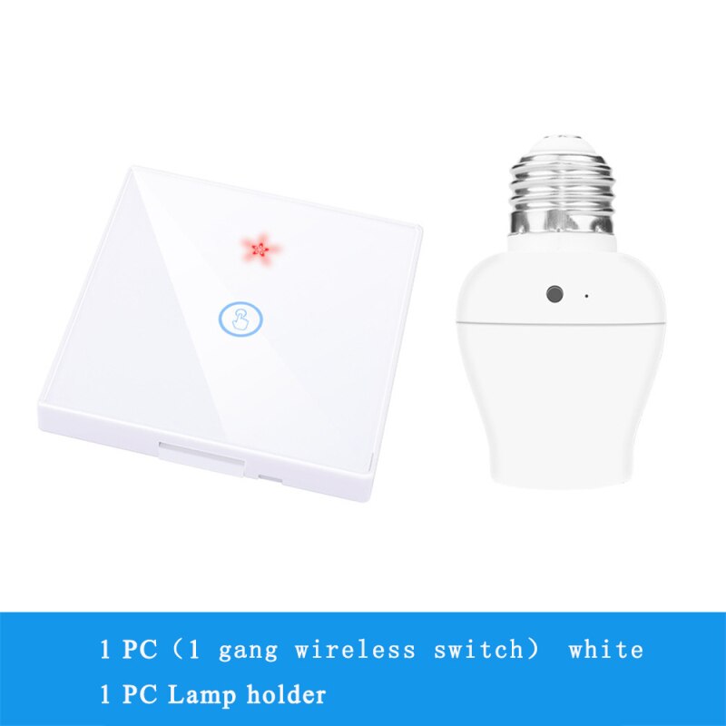 SMATRUL E26 E27 Lamp Holder Bulb Smart Switch Light Touch Wireless 1/2/3 Gang 433Mhz RF Remote Control Wall Panel Home 110V 220V: 07