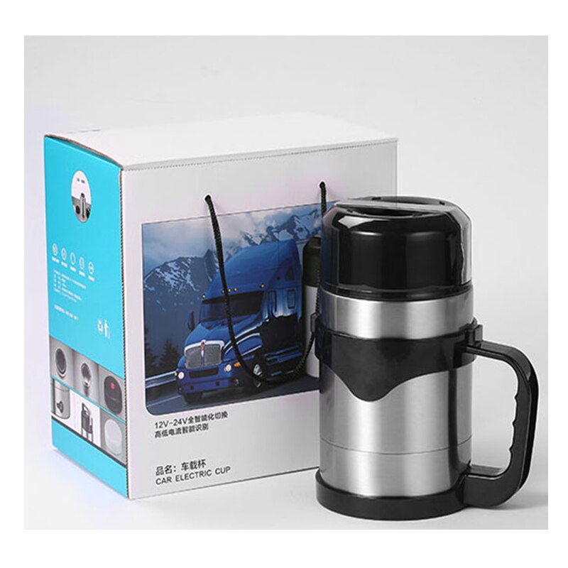 Voiture chauffage tasse Auto 12-24 V voitures bouilloire voiture électrique Thermos cuisson soupe bouillante bouteille d'eau Auto accessoires 1200 ML + câble