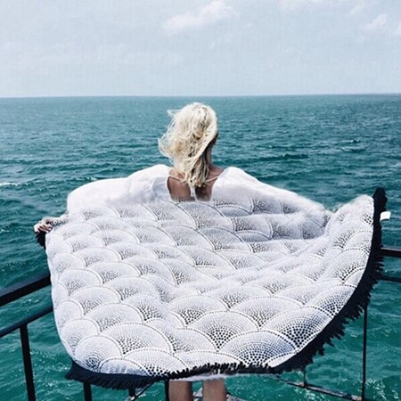 Summer Large Printed Round Beach Towels Tassel Circle Beach Towel Serviette De Plage: 8