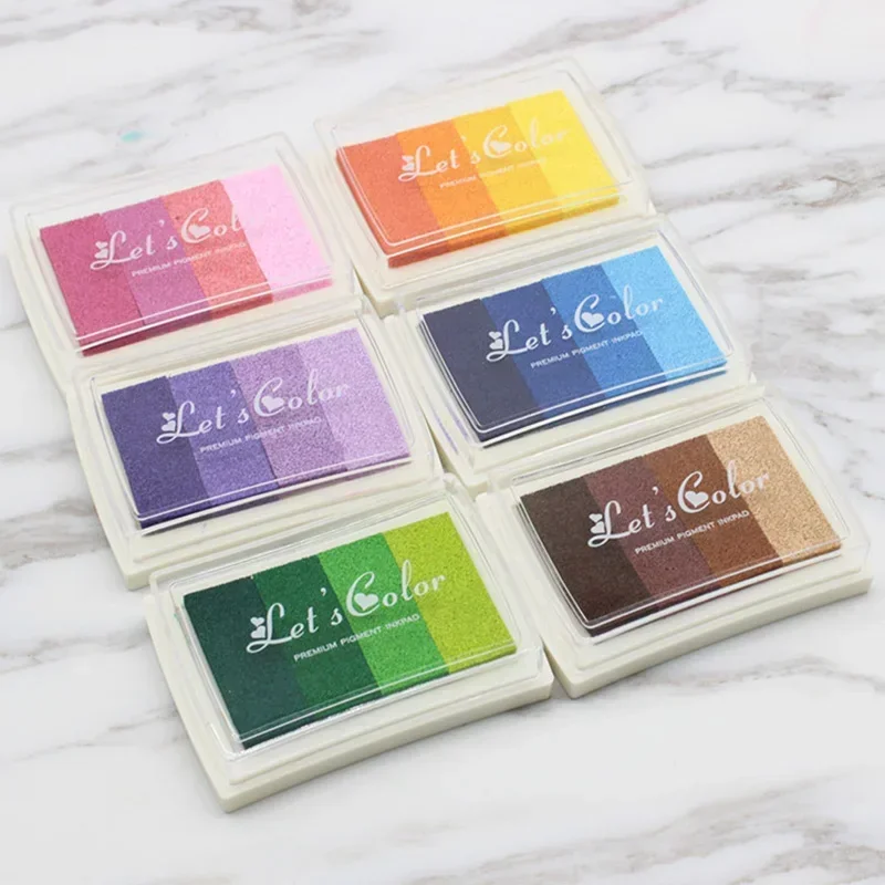 20 Colors Inkpad Rubber Stamp Handmade DIY Craft Oil Based Ink Pad Fabric Wood Paper Colorful Cartoon Finger Print Scrapbooking