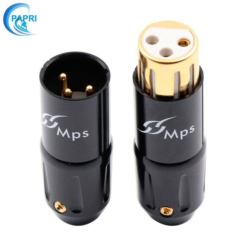 Los diputados César-W/M alta 3pin hombre 24K chapado en oro mujer XLR macho Jack equilibrio macho conector de Audio del micrófono hembra: Caesar-WM