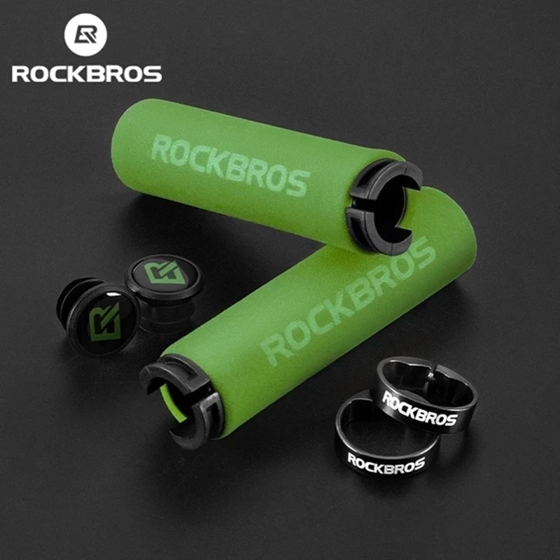 ROCKBROS — Poignées de guidon antidérapantes pour vélo, éponge en silicone VTT, accessoire absorbant les chocs, souple et ultraléger