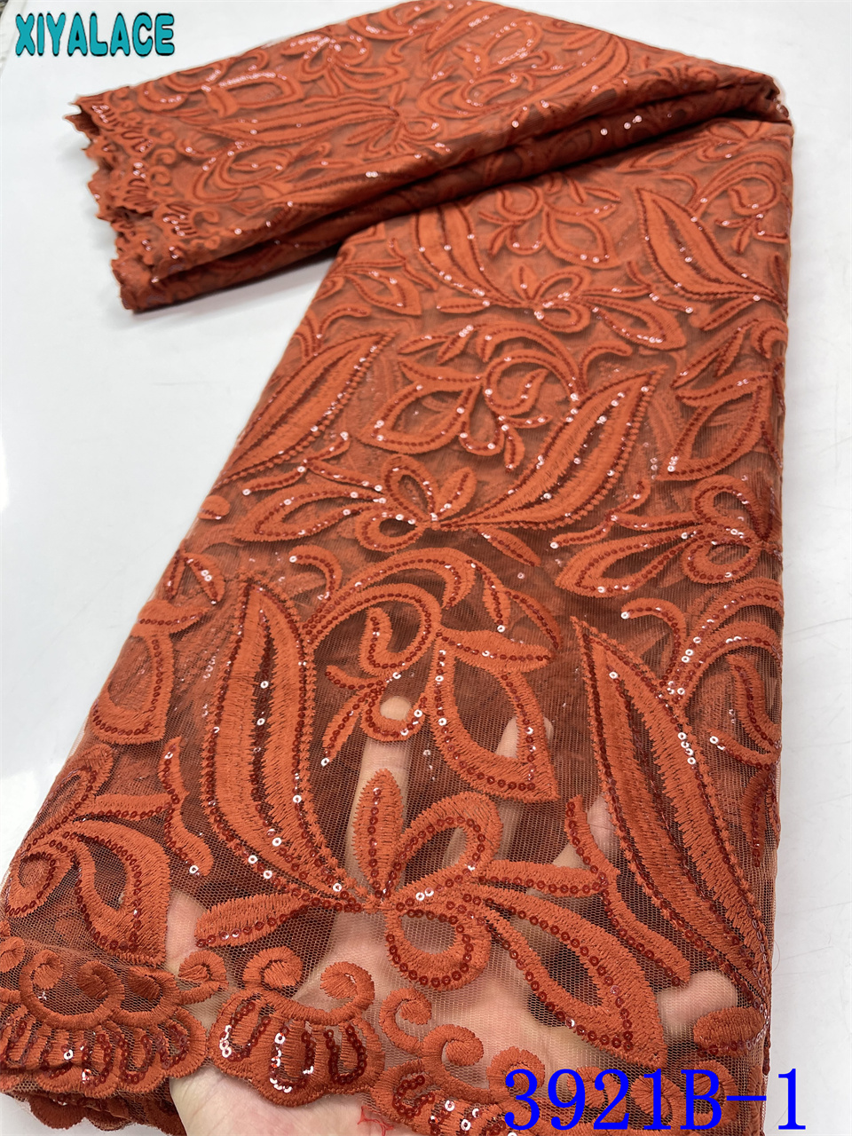 African Lace Fabric Tissue Net Lace Fabric with Sequins Sky Blue French Milk Silk Lace for Nigerian Wedding 3921B