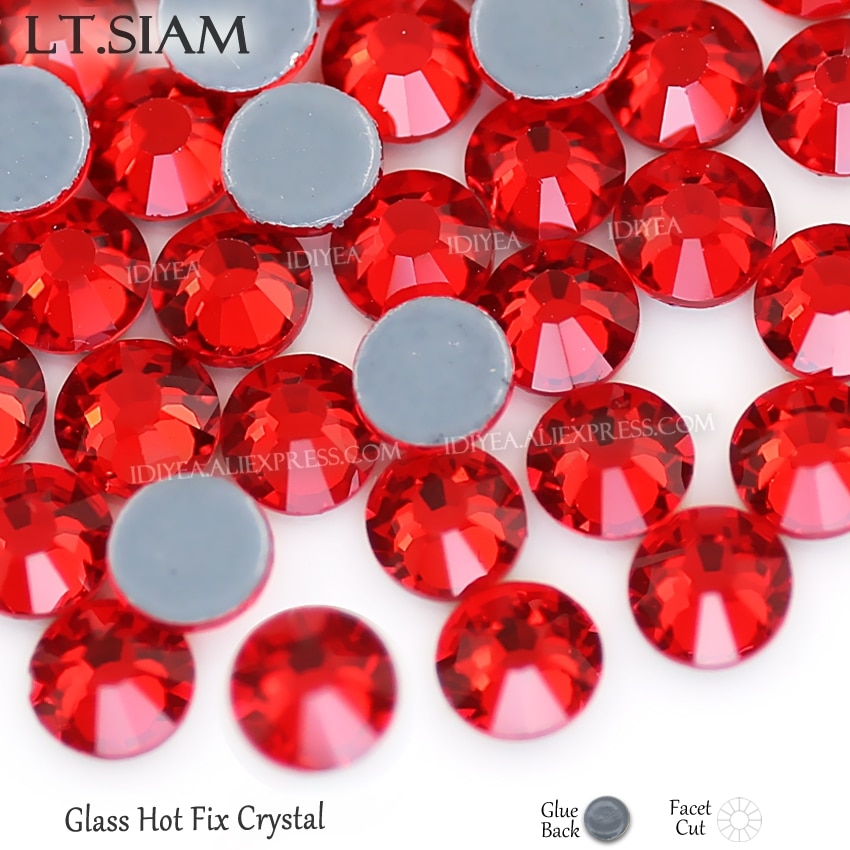 Lt. Siam strass hotfix kristallen platte achterkant fix steentjes glitters glas stenen voor DIY bruiloft doek jurken accessoires