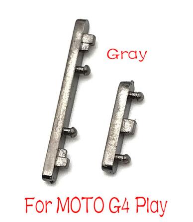 Botones de volumen para Motorola Moto G4 G6 G7 Play Plus, piezas de carcasa, Power One Vision One Action, novedad: G4 Play Grey