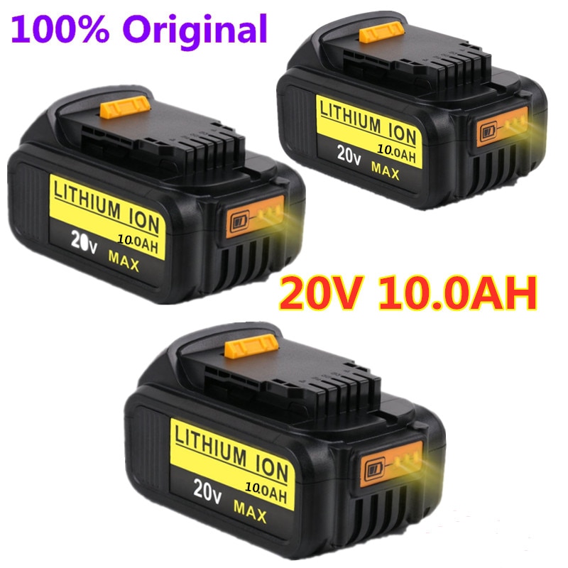 DCB206-Batería de 20V para herramientas eléctricas Dewalt, 100% Original, 10000mAh, 20V, 10,0 Ah, DCB206, batería de 20V, DCB204-2 DCB205 3 piezas,