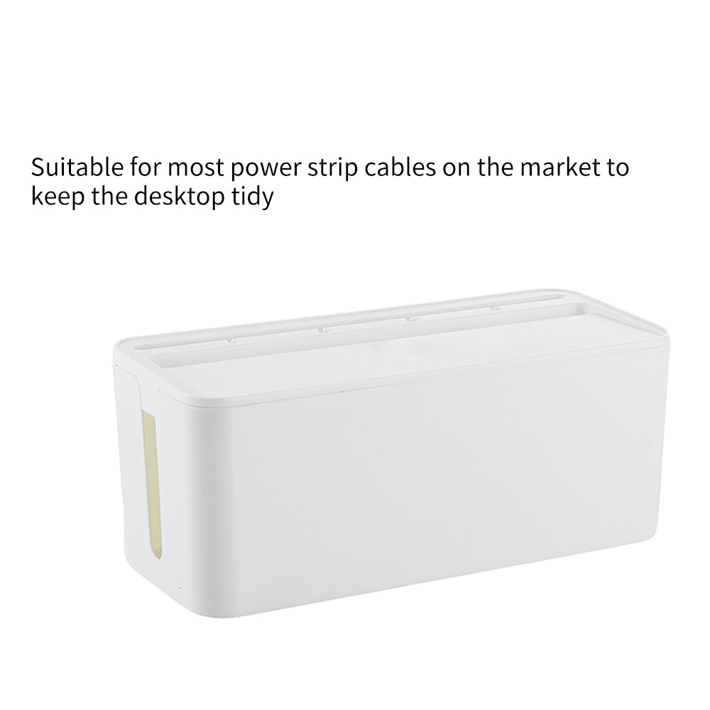 Large White Cable Organizer Box Cover Hollow Heat Dissipation Socket Power Cord Storage Box Cable Organizer