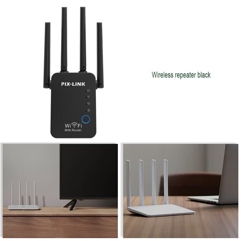 1 Set Ac1200 Wifi Repeater & Router 2,4G Und 5G Wireless Range Extender Booster 300Mbps Wireless Repeater