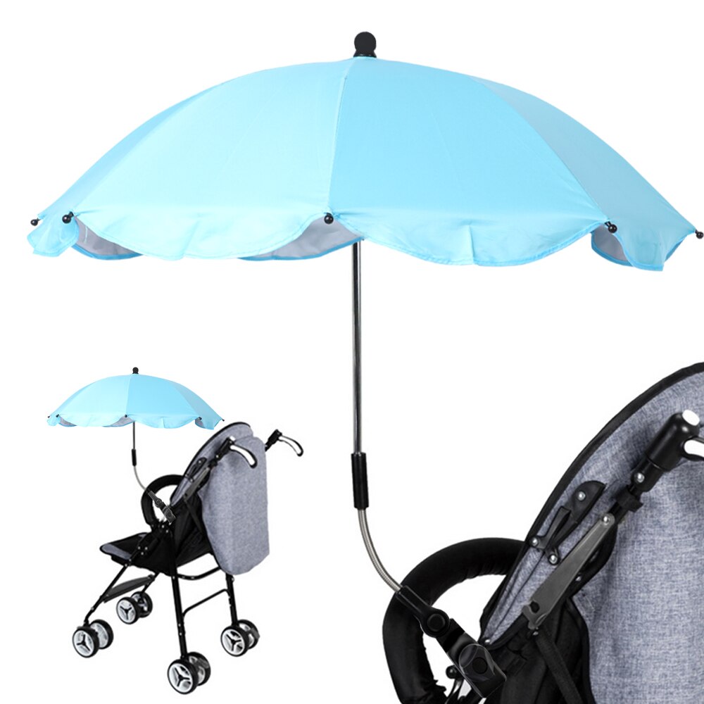 Justerbare foldbare børn baby parasol parasol klapvogn skygge baldakin covers barnevogn tilbehør solbeskyttelse paraply: D