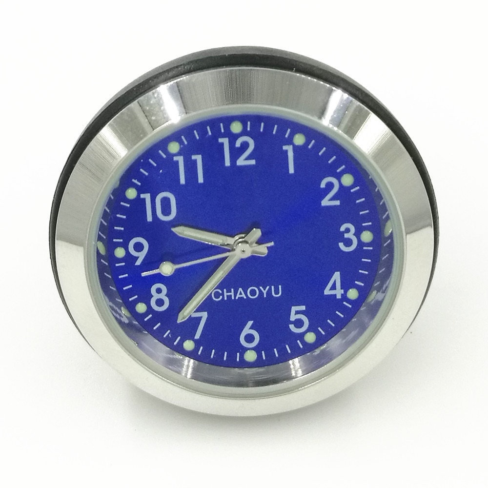 Paar Auto Thermometer Voertuig Tijd Klok Met Lichtgevende Functie Auto Elektrische Horloge Automotive Anti Hoge Lage Temperatur Blauw