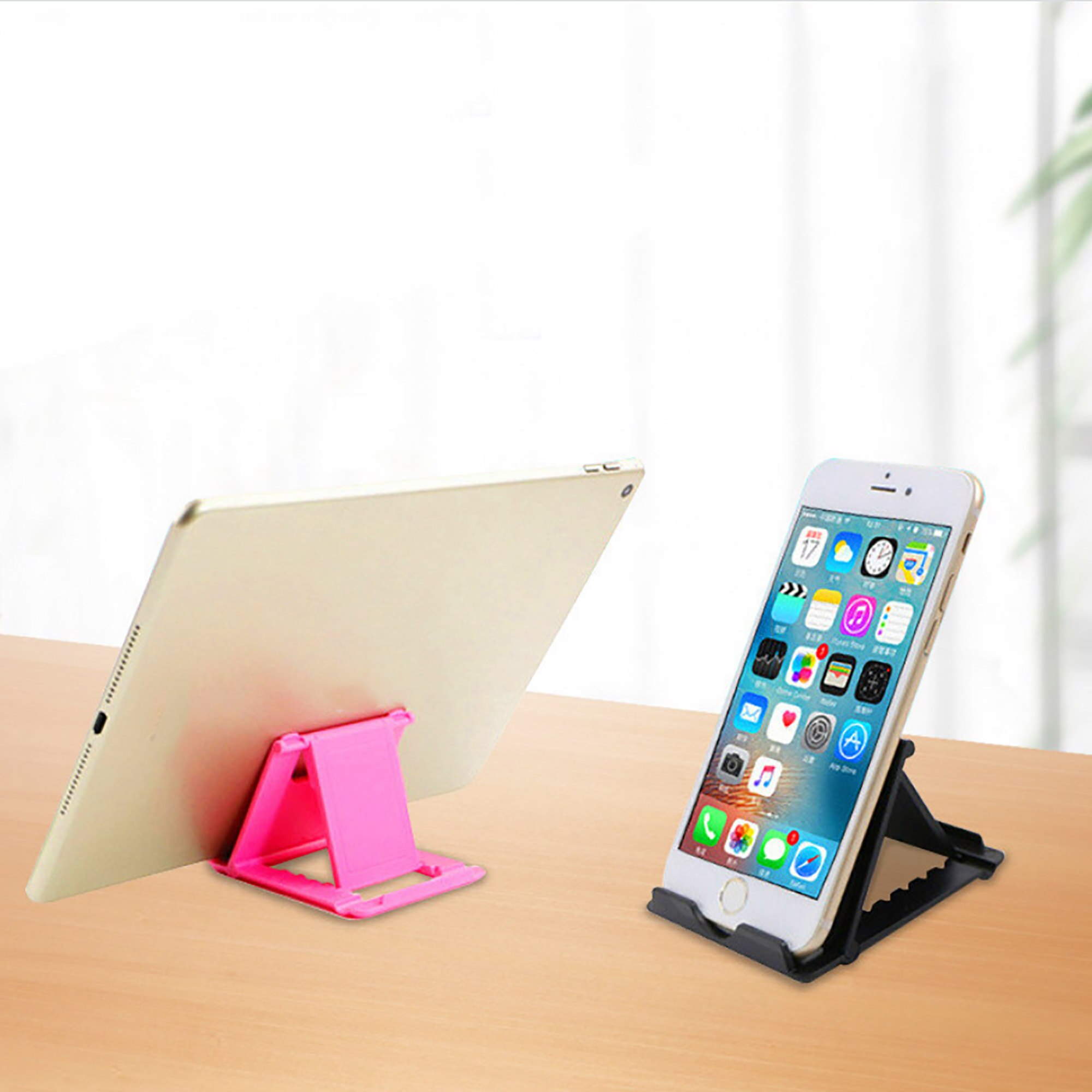 2pcs desk accessories Iphone holder Lazy Desktop Bracket Mount Stand Base bracket Foldable desk phone holder for iphone x 12