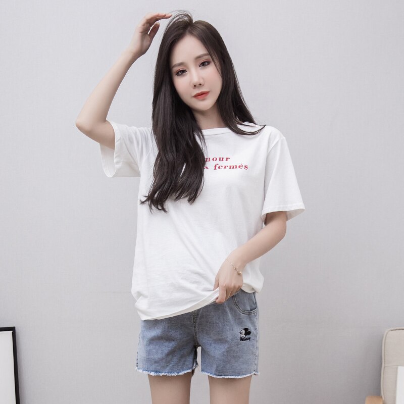 7921 # mutterschaft Jeans kurze Hose Mutterschaft Jeans Sommer Abgeschnitten Denim Hosen Bauch Unterstützung Bauch Elastische Taille Mutterschaft Hosen