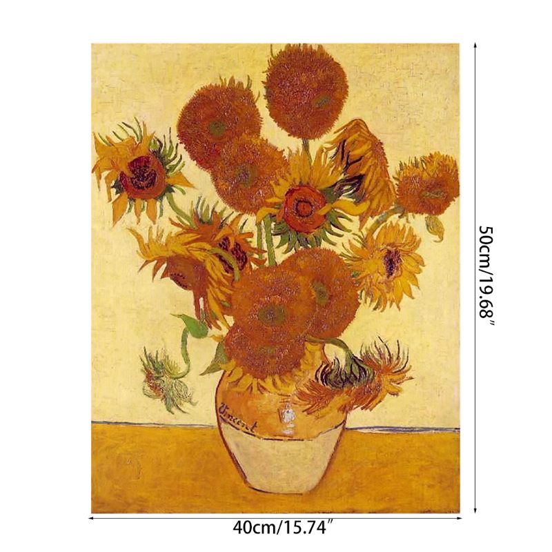 Paint For Adults and Kids DIY Oil Painting Kits Pre-Printed Canvas Sunflower 2XPF