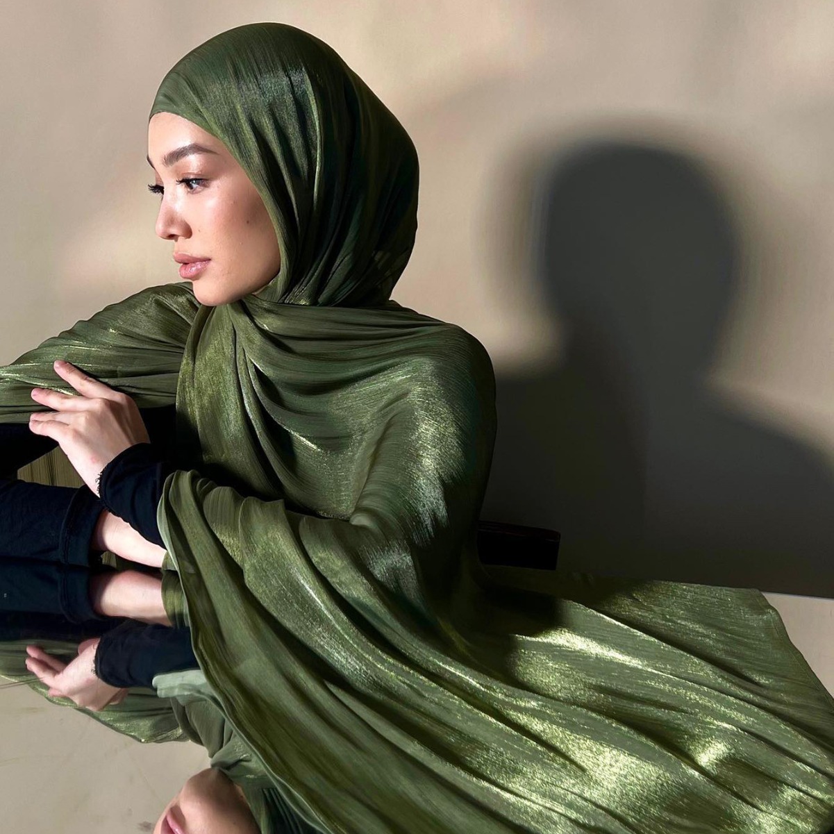 Shimmershawl Zijden Hijab Sjaal Ademend Cool Island Satijn Medine Zijden Sluier Moslim Hijab Glanzende Zijden Sjaal Dames Sjaals Tippet