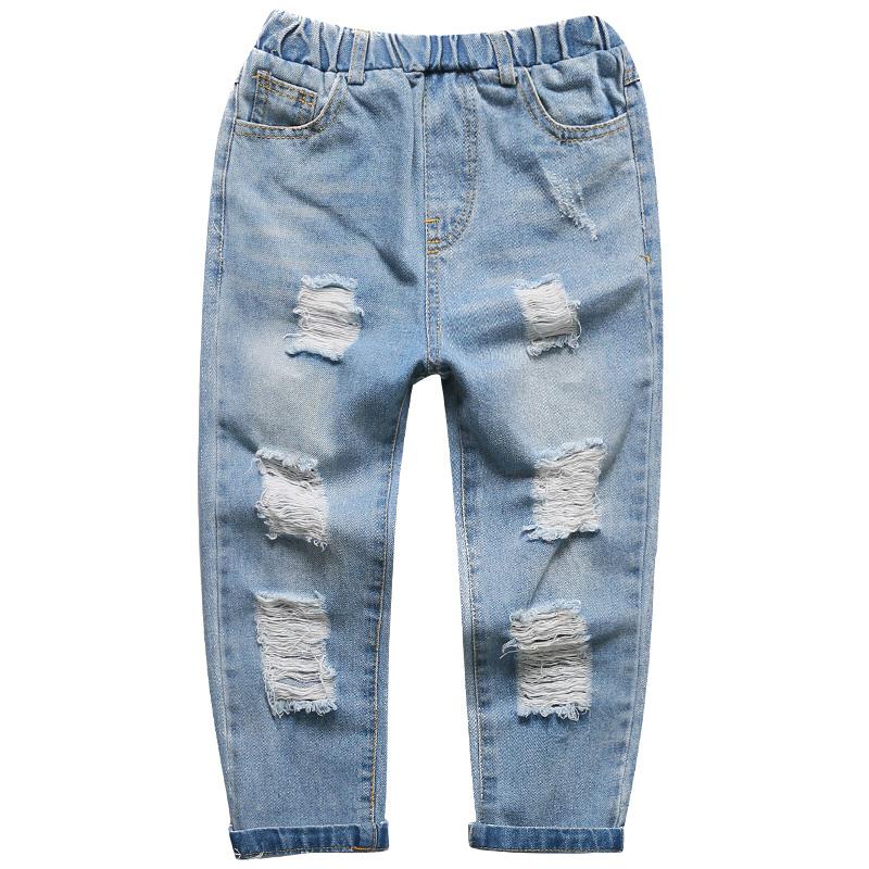 Kinderen Gebroken Gat Broek Lente Jeans Voor Jongen 4 5 6 7 8 9 10 11 12 13 Jaar kids Ripped Jeans Baby Boy Soild Denim Broek: 11