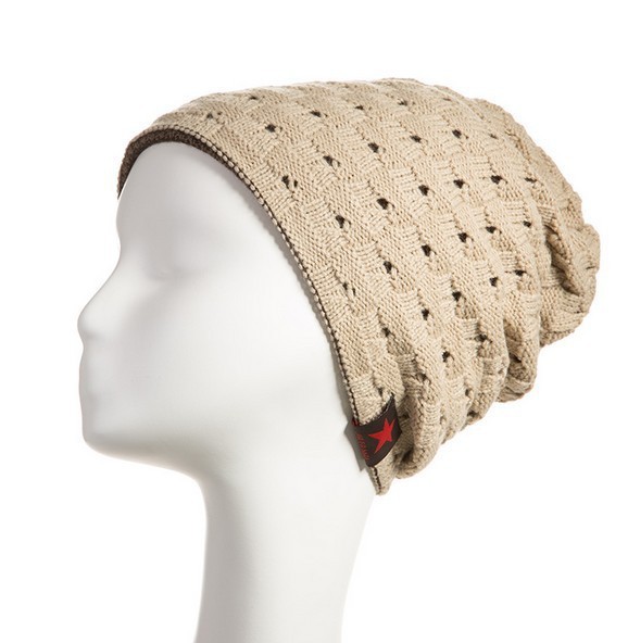 Dubbelzijdig Gebruik Vrouwen Hoed Gebreide Herfst Winter Warm Caps mannen Warme Winter Hoeden Chunky Caps Mutsen Bonnet Femme homme: light kahki