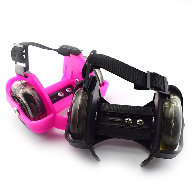 Ruedas de tacón de dos ruedas, patines ajustables, zapatos de ruedas luminosos Tricolor de PVC para niños