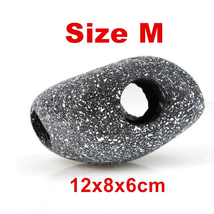 Di ceramica Acquario di Ciclidi Roccia grotta Decorazione Carro Armato di Pesci di Allevamento Nascondere Riparo Ornamento per Pesci Ciclidi Pietra Acuario arredamento: M