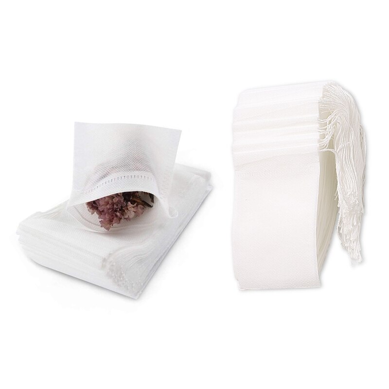 500 pakke engangs tefilterpose tomme teposer løs tepose med snøring ,7 x 9cm