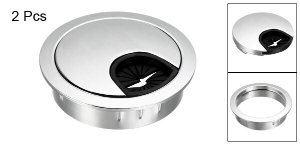 uxcell 2pcs Cable Hole Cover 50-80mm Zinc Alloy Desk Grommet for Wire Organizer Bright Silver/Black/Bronze/Sliver/Red Bronze: Bright Silver 50mm