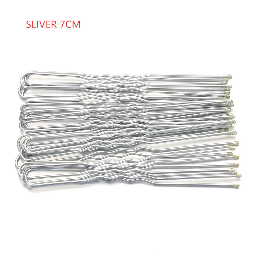 Horquillas de Metal en forma de U para mujer, 20 unidades/bolsa, 5/7cm, pinzas para el pelo, herramientas de estilismo para el cabello, accesorios, herramienta para el cabello trenzado: silver- 7cm