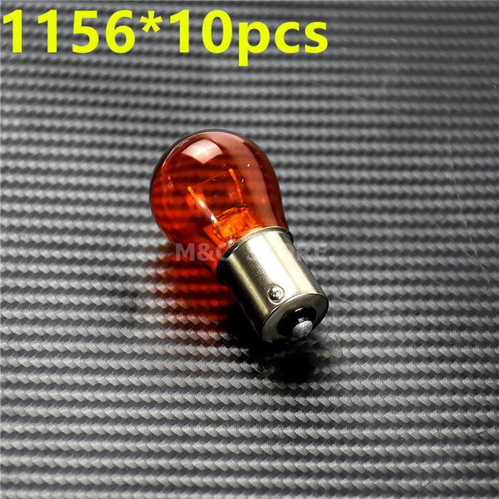 Luz de señal de giro para motocicleta, 5 piezas/10 piezas, 1156 P21W BA15S 1157 P21 5W BAY15D, luz de filamento LED para coche, Bombilla de freno, luz de parada 12V: 10pcs 1156
