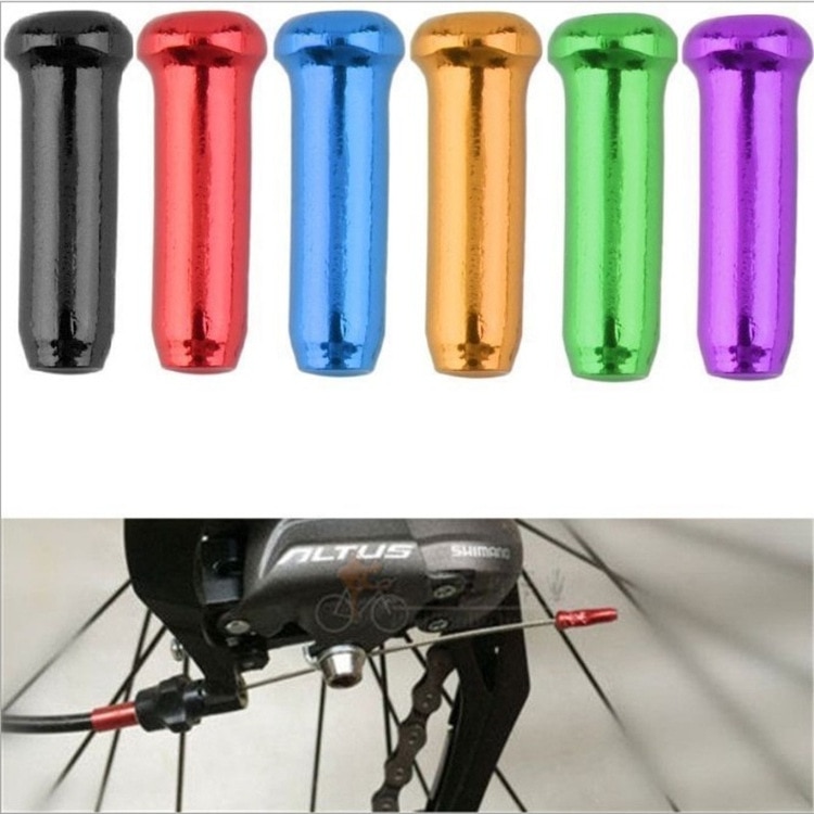 30 st cykel linje rör kabel lock svans växellåda cykel broms wire cap aluminium legering färgglad svans hatt