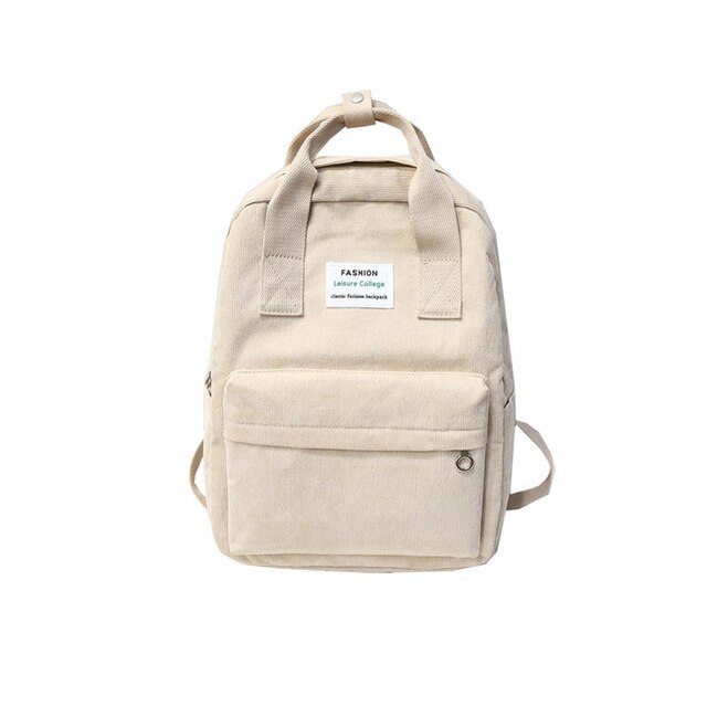 Yogodlns 2022 kvinnor canvas ryggsäckar vattentäta skolreseväskor för tonåringar flickor laptop ryggsäckar patchwork ryggsäck: Beige