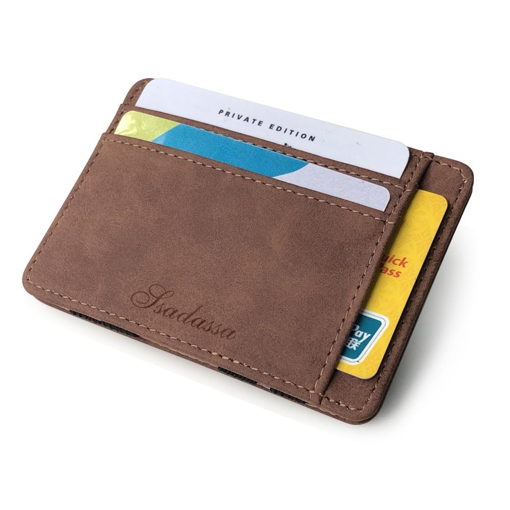 Magic Wallet Nubuck Leather Men's Coin Purse Credit Card Holder Wallets