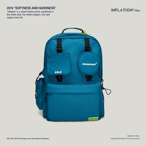 Mochila para hombres con inflación, bolso de hombro , mochilas de viaje a la para hombre, mochila de estilo urbano a la , mochilas para ordenador portátil, color sólido 205AI2018: blue