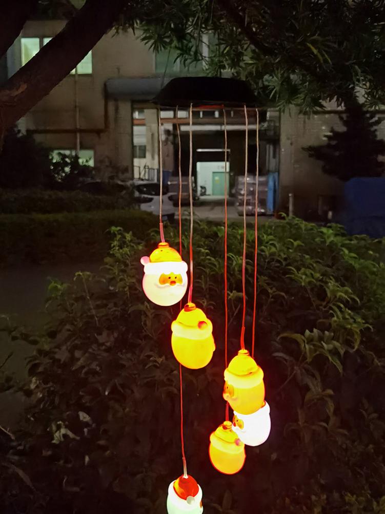 Campana de viento LED para exteriores, de Papá Noel, muñeco de nieve, móvil, resistente al agua, decorativa, para decoración artesanal