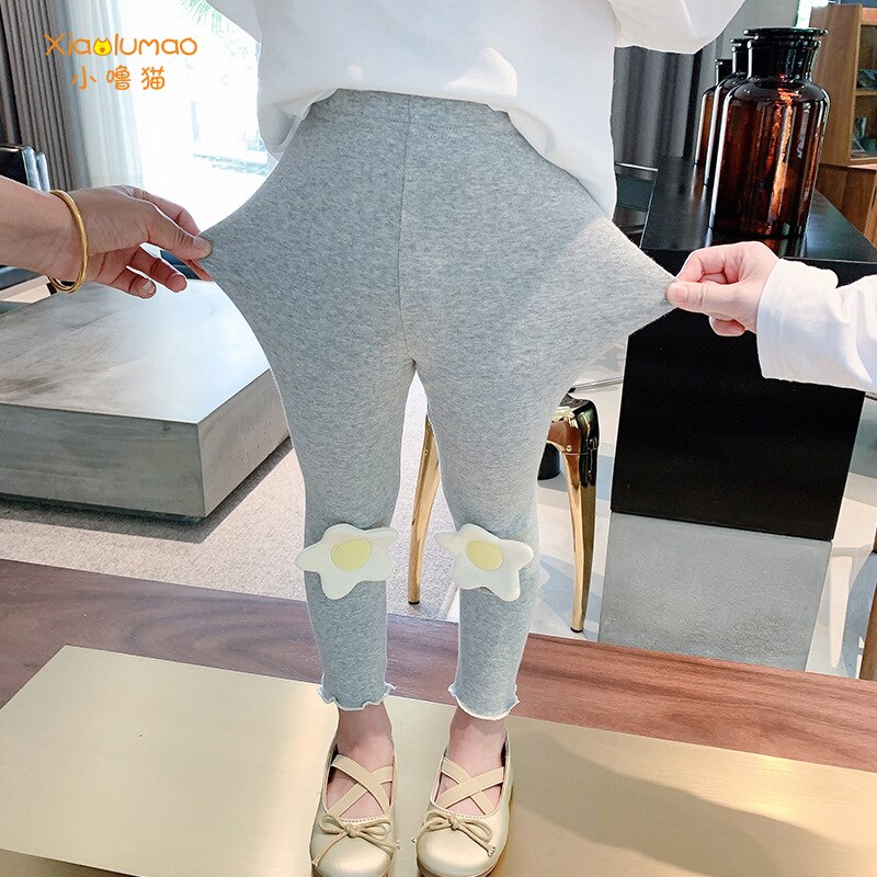 Tjej leggings höst höst barn legging bomull stretch leggings barn smala kläder byxor 3 4 5 6 7 8 år