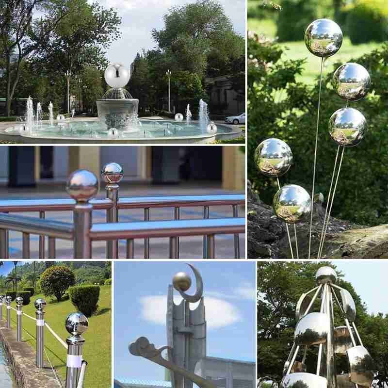Bola redonda de acero inoxidable bola hueca decoración de bolas de Navidad espejo pulido brillante oro esfera para jardín proveedor