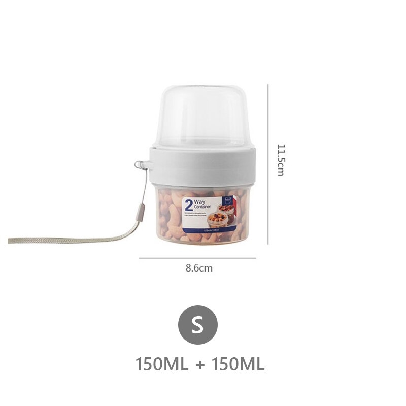 Kitchen Food Storage Containers Transparent Plastic Double-Deck Separable Fruit Nuts Snacks Salad Portable Fresh Keeping Boxes: S