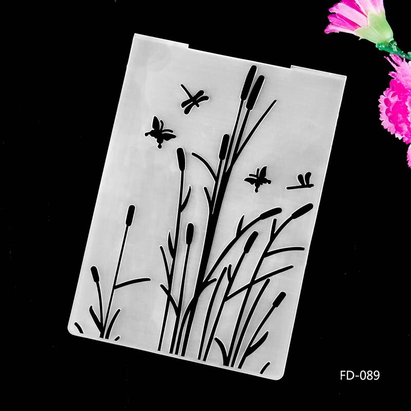 AZSG Butterfly Flowers Plastic Embossing Folder For Scrapbooking Type Photo Album Card Paper Craft Template Mold: FD-089