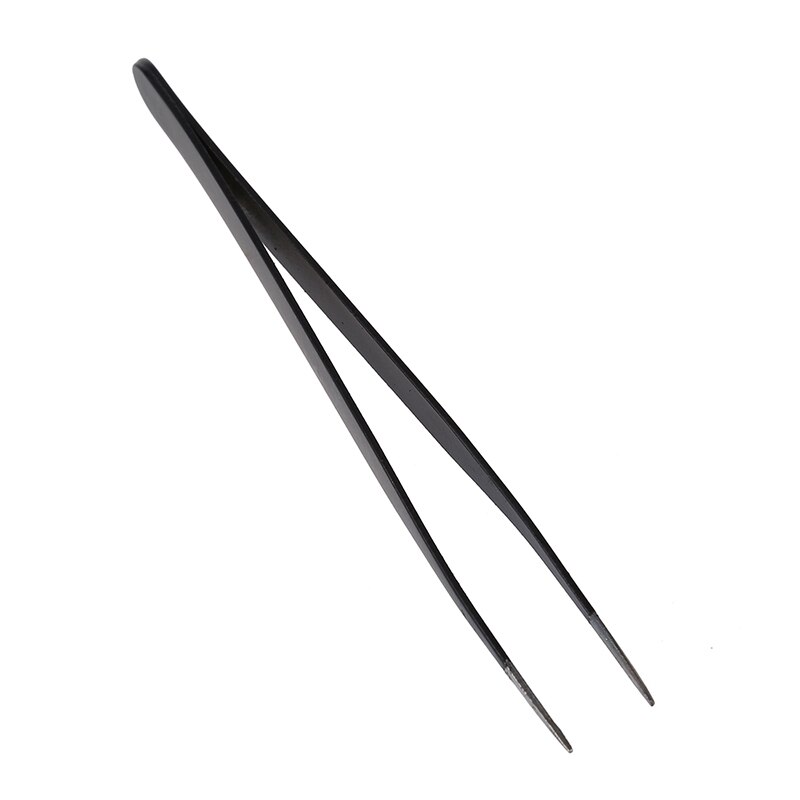 Black Metal Straight Sharp Tip Tweezer