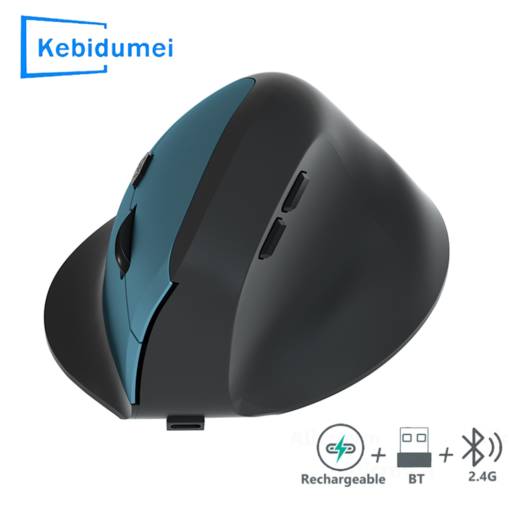 Vertical Mouse Ergonomic 2.4GHz Wireless Optical Mice Bluetooth 5.2 DPI 800/1200/1600 6 Buttons for Laptop PC Computer Desktop: green
