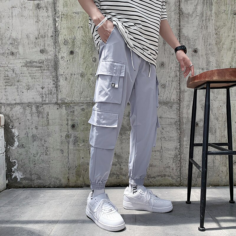 LAPPSTER para hombre Pantalones Streetwear Joggers para hombre Hip Hop Negro Pantalones deportivos masculinos Fashions coreanas Harajuku Pockets pantalón 5XL: 5 XL / Sky Blue