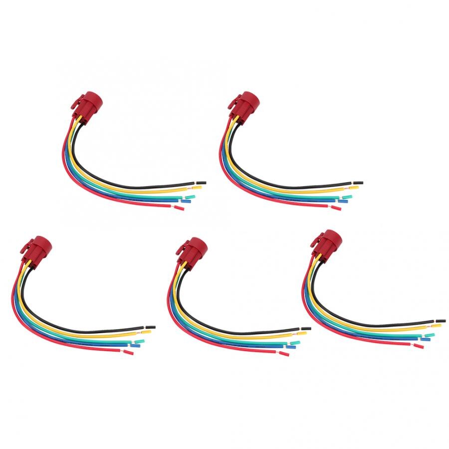 5 Pin Wire Connector 5PCS 5 pin Metal Button Switch Wire Socket Connector for 19mm Diameter Metal Push Button Switches