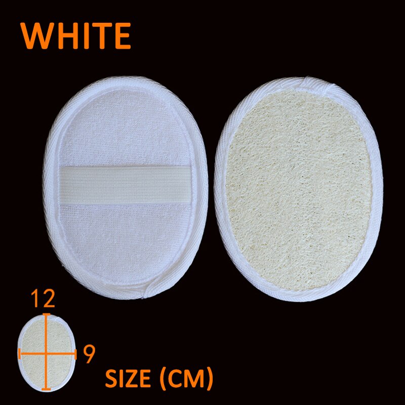 Natürliche Luffa Schwamm Badewanne Peeling Schlecht Handschuhe Handtuch Haut Rabatt Pad Männlichen Weibliche Gesichts Reinigung Pinsel Peeling Handschuhe: Weiß